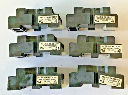 ALLEN BRADLEY 700-HN128 SER.B RELAY SOCKET BASE**LOTOF6**
