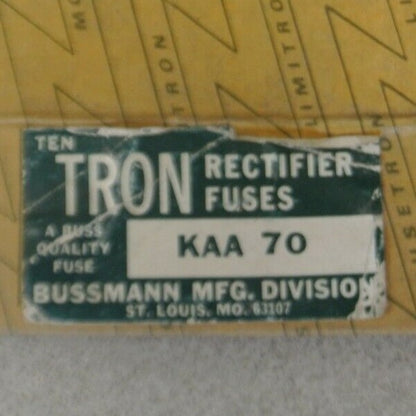 LOT of 9 / BUSSMANN / TRON KAA70 RECTIFIER FUSES / 130V / 70A / NEW SURPLUS