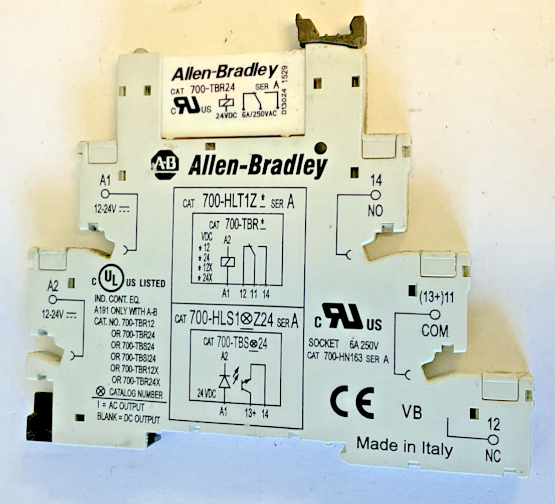 ALLEN BRADLEY 700-HLT1Z SOLID STATE RELAY SER.A W/700-TBR24 SER.A RELAY*LOTOF6*