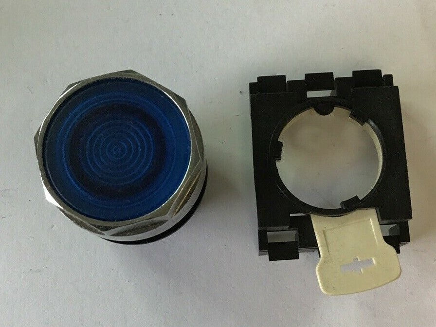 CUTLER HAMMER E22N6 FLUSH PUSH BUTTON 25MM ILLUM. BLUE  ***LOTOF2***