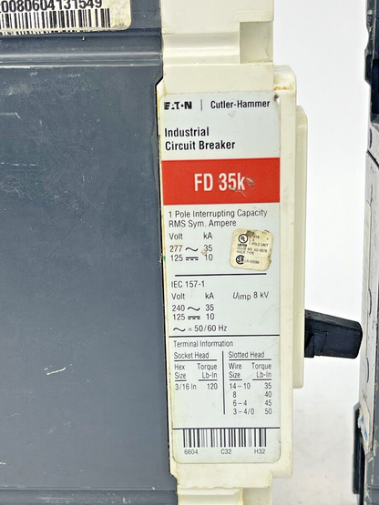 CUTLER-HAMMER *LOT OF 2* - FD1020 - CIRCUIT BREAKER - 20 AMP, 240 VAC, 1 POLE