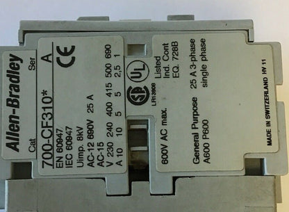 ALLEN BRADLEY 700-CF310* CONTROL RELAY 600VAC 25A