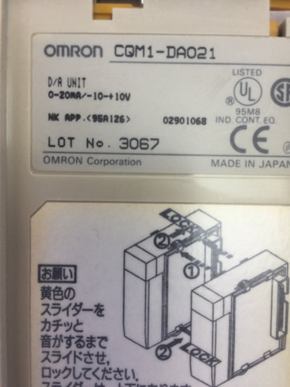 OMRON CQM1-DAO21 D/A UNIT 0-20mA/-10-+10V