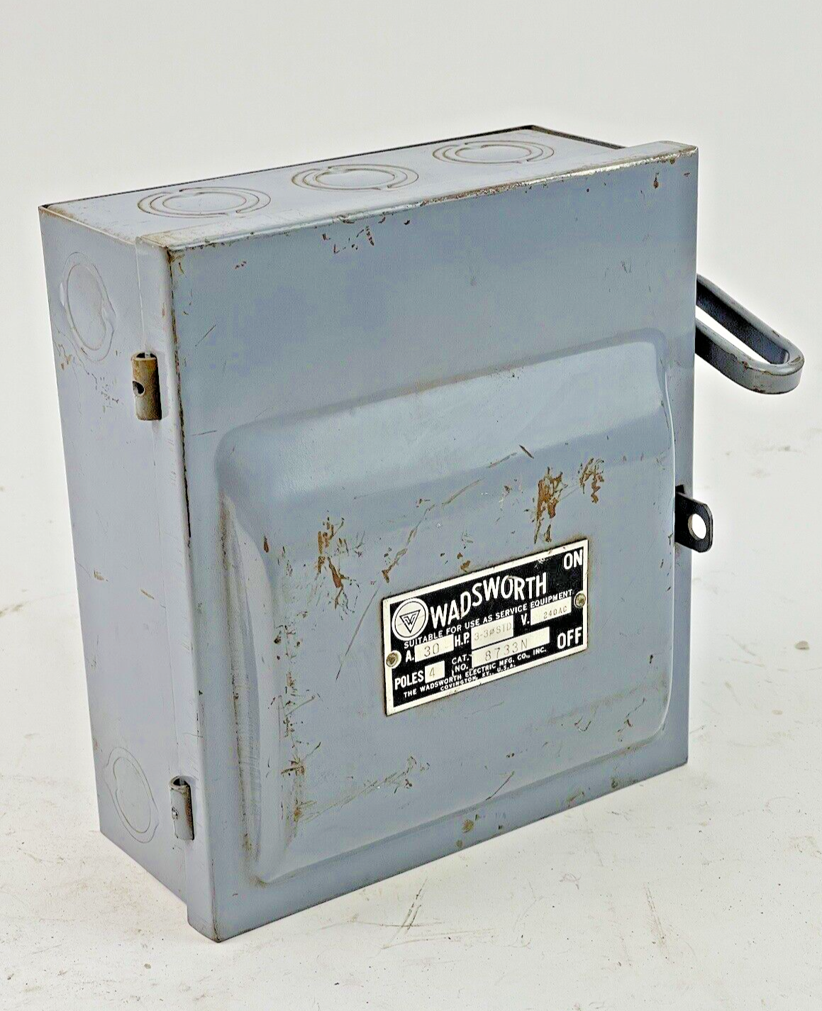 WADSWORTH ELECTRIC - 8733N - ENCLOSED SWITCH - 4 POLE, 30A, 240 VAC