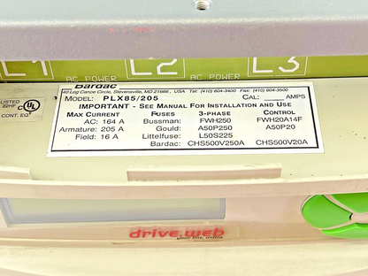 BARDAC - PLX85/205 - DRIVE - Drive, DC, 60HP@240V, 125HP@480V. PLX Series