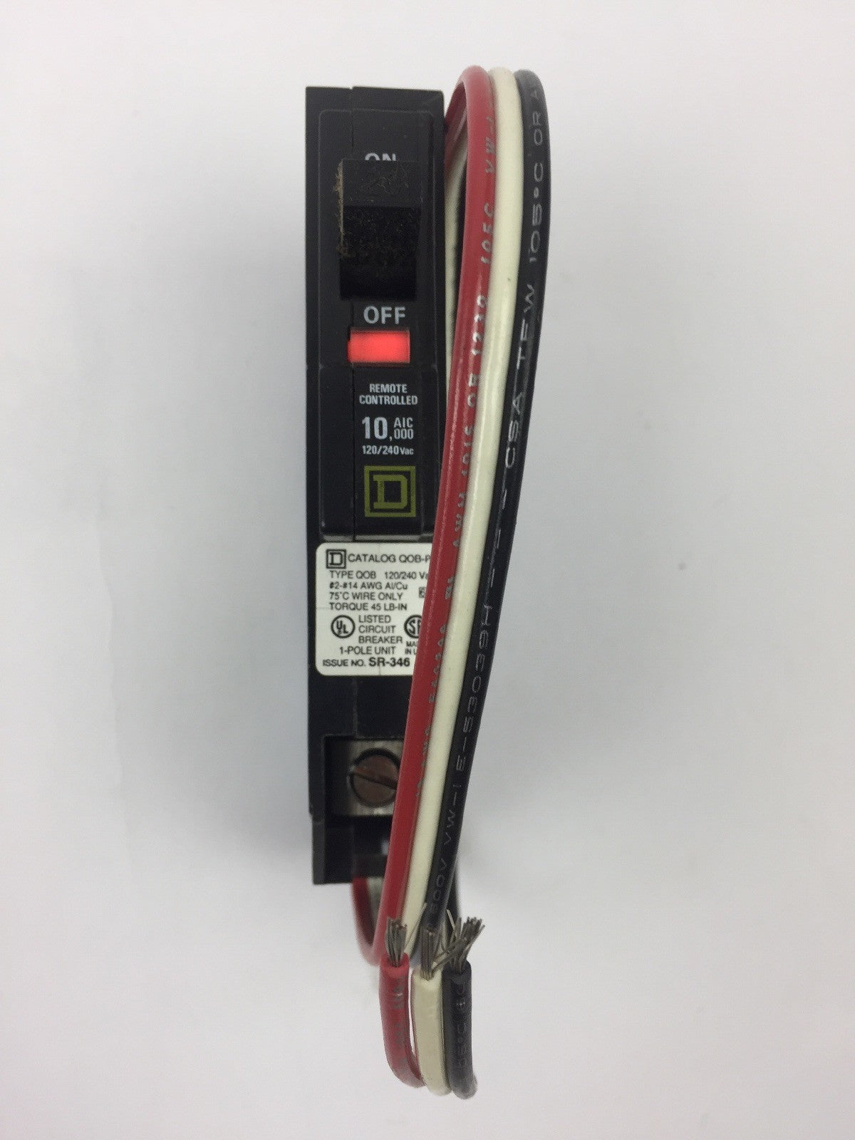 SQUARE D QOB120PL 20A 1 POLE 120/240V 50/60HZ 10,000 AIR/A NOM CIRCUIT BREAKER