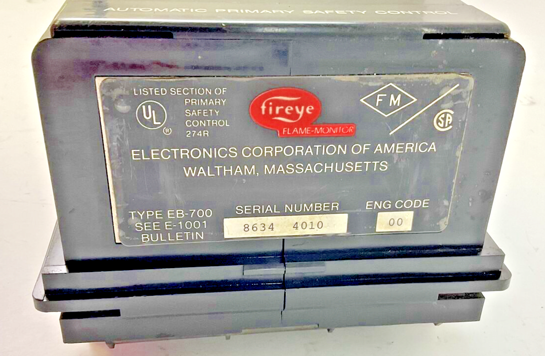 FIREYE EB-700 SAFETY CONTROLLER EUV1 FLAME AMP, EP390 PROGRAMMER, ED500 DISPLAY