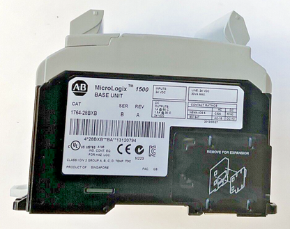 ALLEN BRADLEY 1764-28BXB BASE AND CONTROLLER  SER.B REV.A 24VDC MICROLOGIX 1500