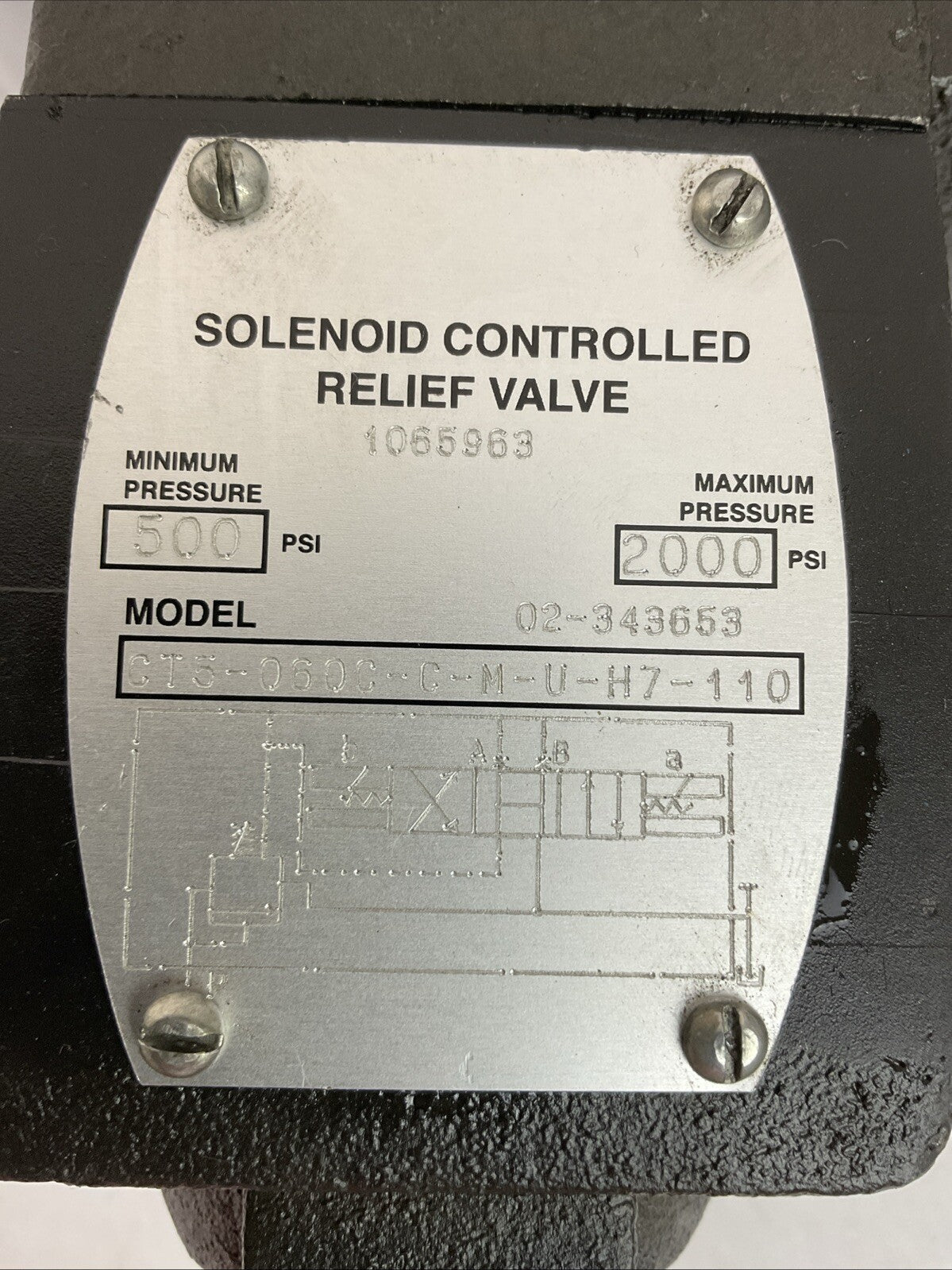 VICKERS CT5-060C-C-M-U-H7-110 SOLENOID CONTROLLED RELIEF VALVE 500-2000PSI