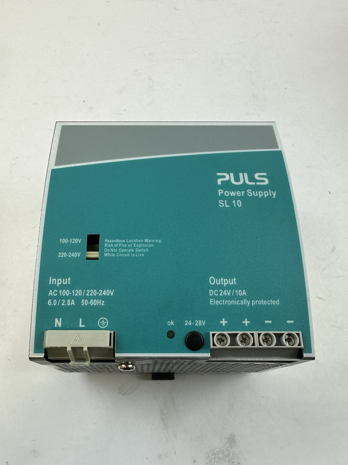 PULS SL10.105 POWER SUPPLY OUTPUT 24-28VDC 10A INPUT 100-120/200-240VAC 6/2.8A
