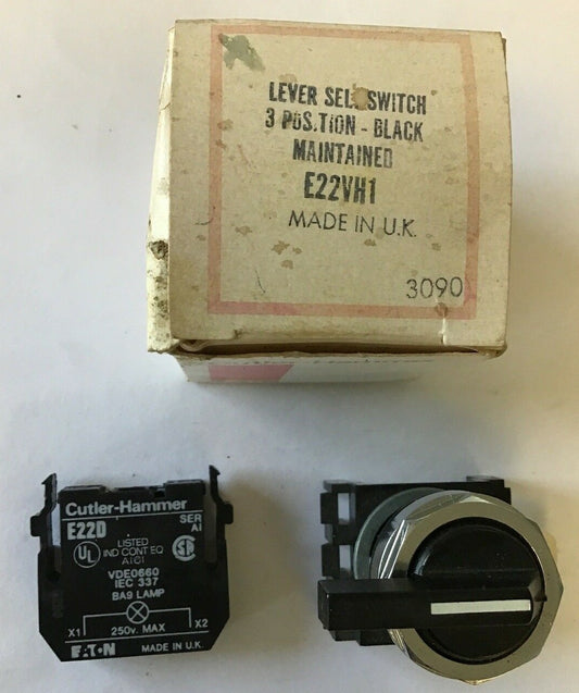 CUTLER HAMMER LEVER SELECTOR 3POS W/CUTLER HAMMER E22D