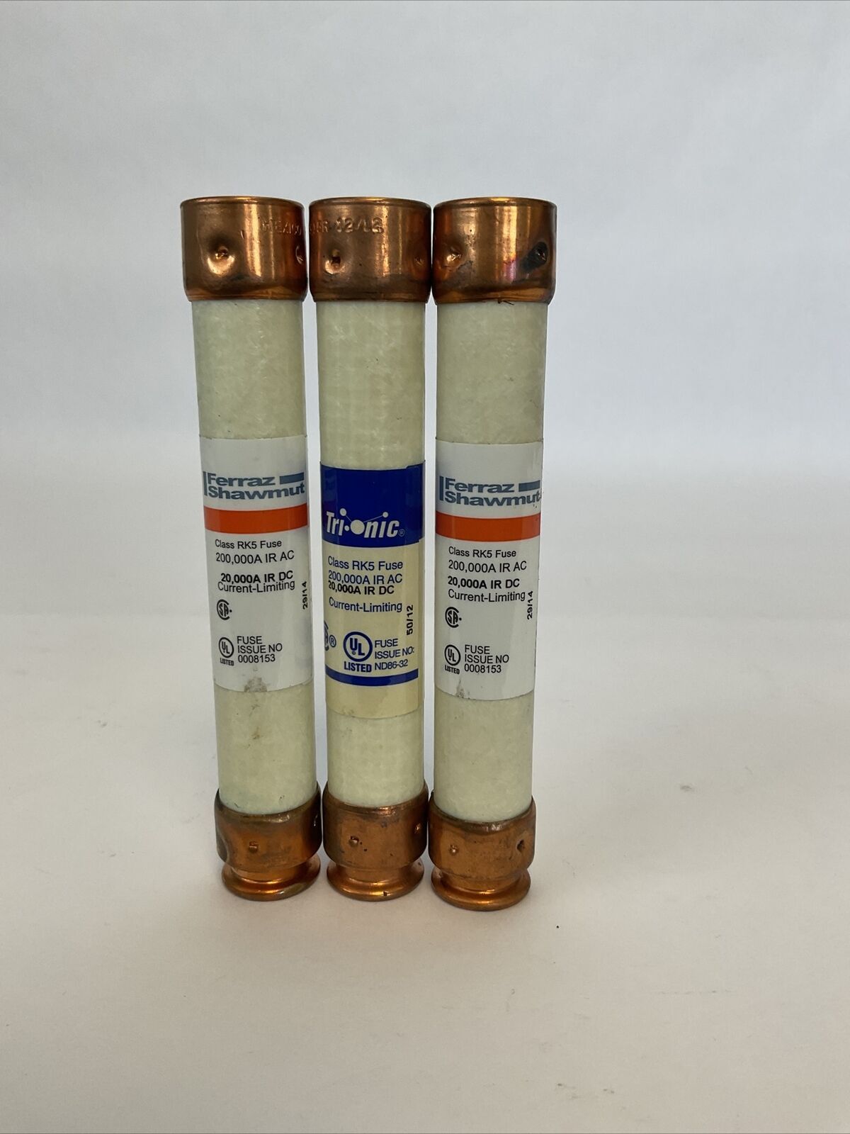 FERRAZ SHAWMUT TRS15R 15A 600VAC 300VDC TRI-ONIC FUSE DUAL ELEMENT (LOT OF 3)