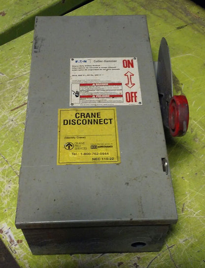 EATON CUTLER-HAMMER 600VAC 30A 3P HEAVY DUTY SAFETY SWITCH, DH361FGK*