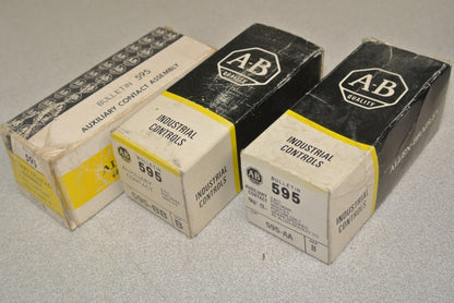 LOT of 3 - ALLEN-BRADLEY AUXILIARY CONTACTS - 1 each 595-AA, 595-BB, 595-B