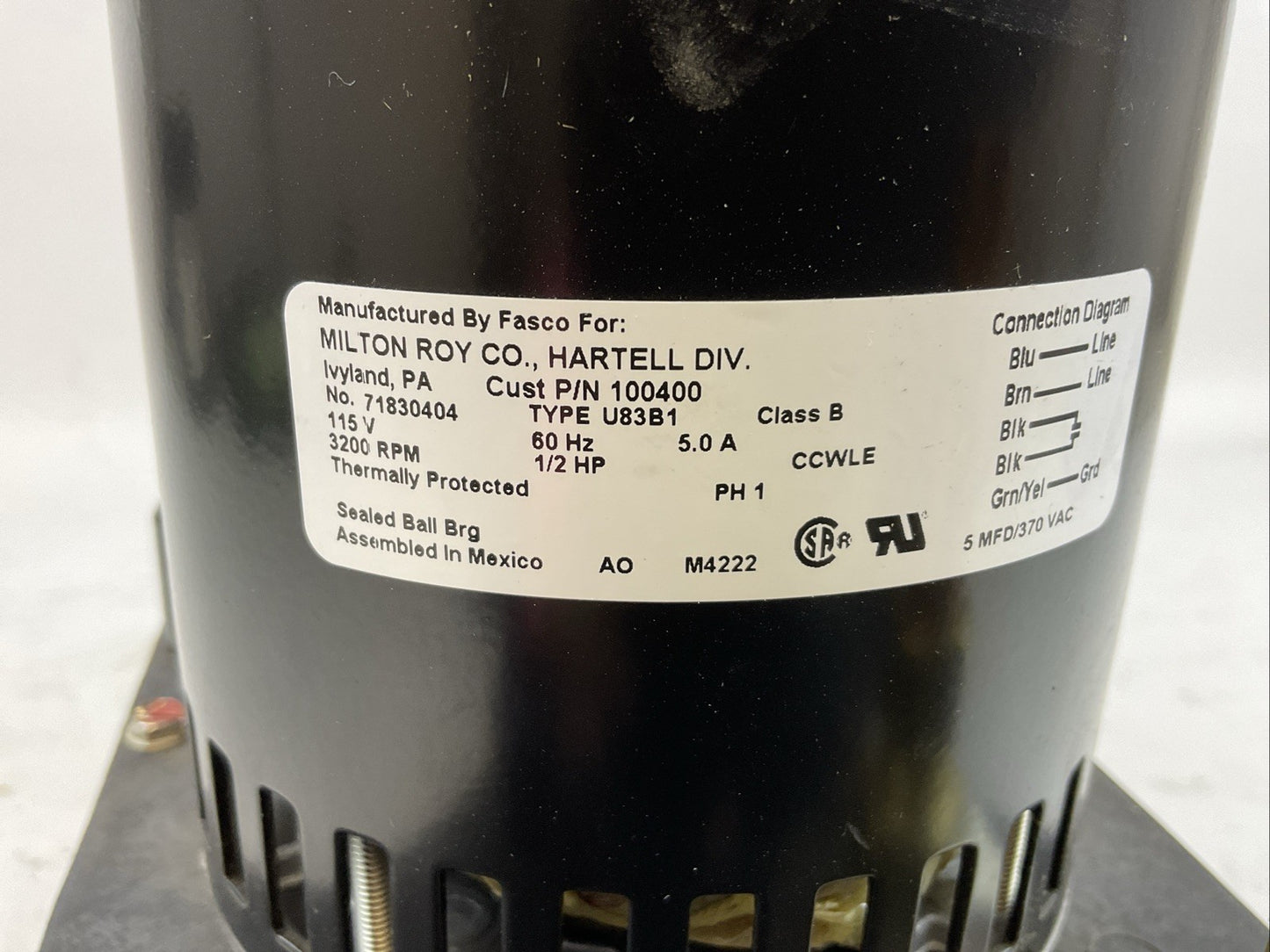 HARTELL A5X-115 COMMERCIAL CONDENSATE REMOVAL PUMP 115V 50/60HZ 5.0A