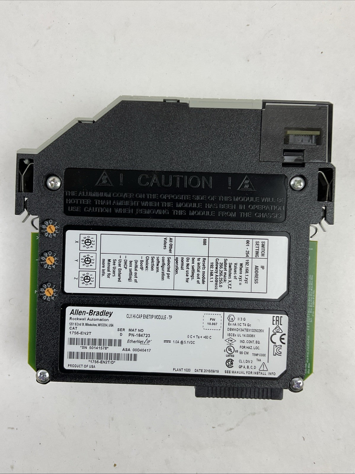 ALLEN BRADLEY 1756-EN2T SER D FW 10.007 CLX HI-CAP ENET / IP MODULE - TP