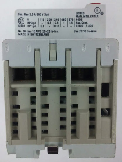 ALLEN BRADLEY 140-MN-0160, MANUEL MOTOR STARTER/ CIRCUIT BREAKER, 3PH, 600V,2.5A