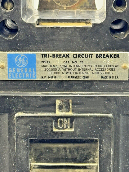 GE - TB43200 - TRI-BREAK FUSED CIRCUIT BREAKER - TB43F - 200 A, 3 POLE, 600 VAC