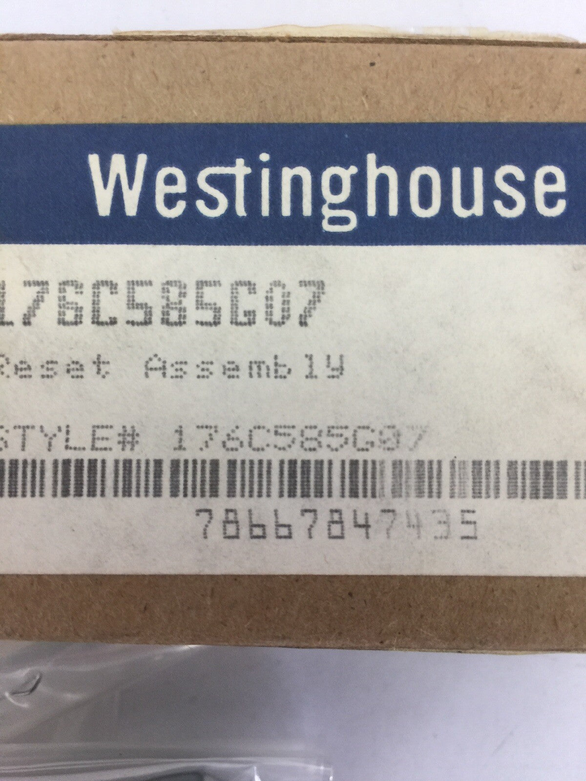 WESTINGHOUSE 176C585G07 RESET ASSEMBLY