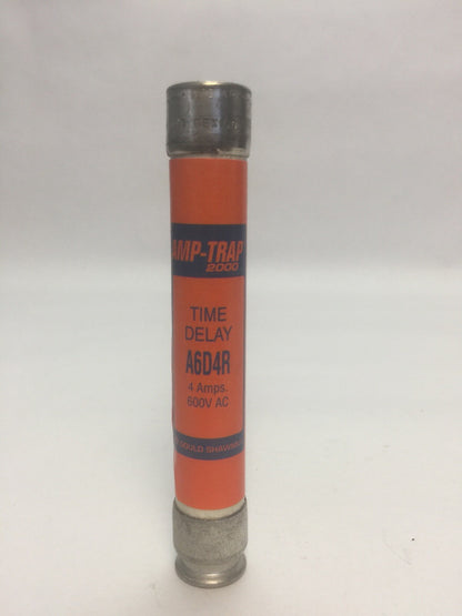 GOULD SHAWMUT AMP-TRAP 2000 A6D4R TIME DELAY FUSE 4A 600VAC CLASS RK1 (LOT OF 5)