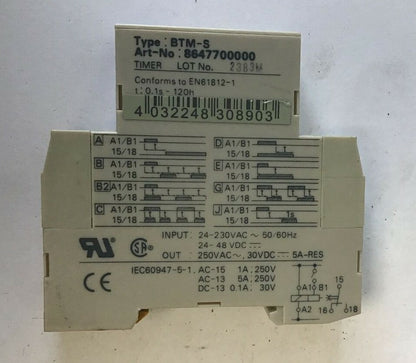 WEIDMULLER BTM-S RELAY TIMER250VAC 30VDC 5A