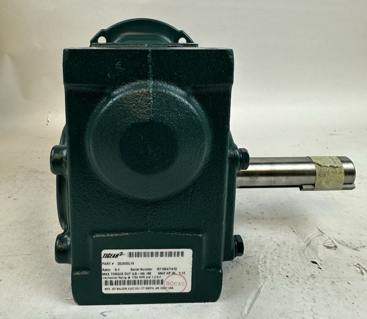 DODGE 202A05L14 TIGEAR-2 GEAR REDUCER 5:1 RATIO