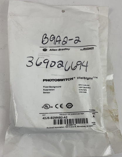 ALLEN BRADLEY 42JS-B2MNB2-A2 SUPPRESION SENSOR SER.A 10-30VDC