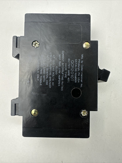 CUTLER HAMMER QCR2010T QUICKLAG INDUSTRIAL CIRCUIT BREAKER 10A 120/240VAC 2POLE