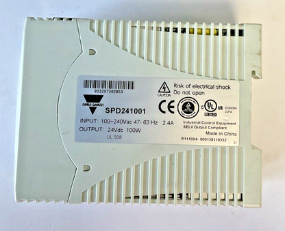 CARLO GAVAZZI SPD241001 POWER SUPPLY 47-63HZ 2.4A 240VAC 100W 24VDC