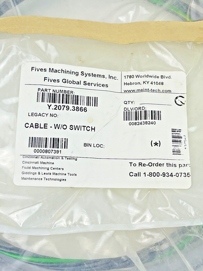 FIVES MACHINING SYSTEMS - Y.2079.3866 - CABLE W/O SWITCH - CORDSET - NEW