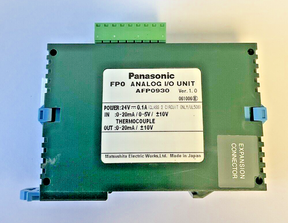 PANASONIC FP0-A21 ANALOG I/O UNIT VER. 1.0 24VDC 0.1A