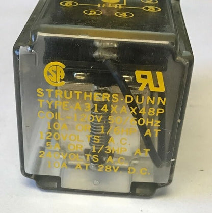STRUTHERS AND DUNN TYPE A314XAX48P RELAY 10A 240VAC/28VDC****LOTOF2****