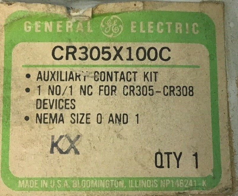 GENERAL ELECTRIC CR305X100C AUXILIARY CONTACT KIT