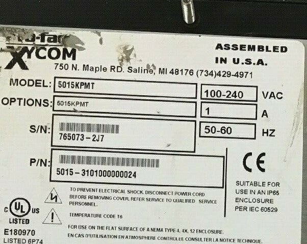 XYCOM 5015KPMT PROFACE OPERATOR PANEL 100-240VAC 1A 50-60HZ  (SEE DESCRIPTION)