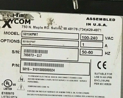 XYCOM 5015KPMT PROFACE OPERATOR PANEL 100-240VAC 1A 50-60HZ  (SEE DESCRIPTION)