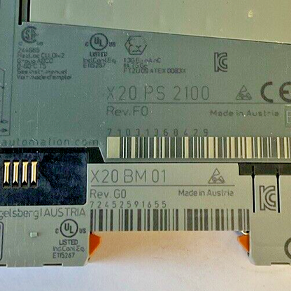 B&R AUTOMATION PLC MODULE POWER SUPPLY X20 PS 2100 REV.F0 X20BM01 REV.G0