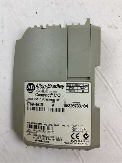 ALLEN BRADLEY 1769-ECR SER A DIR/VER 95320733/04 RIGHT END CAP / TERMINATOR