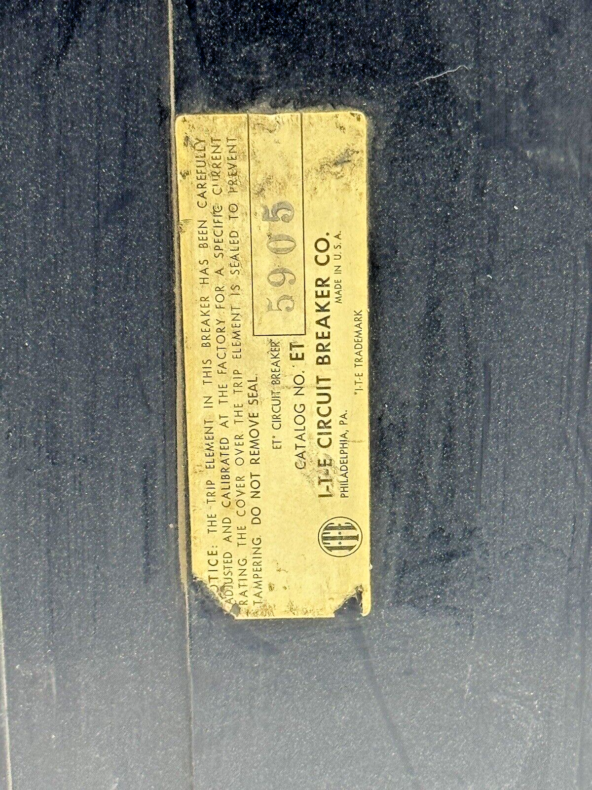 ITE - ET5905 - MOLDED CASE ET-225 CIRCUIT BREAKER - 175 A, 2 POLE, 600 VAC