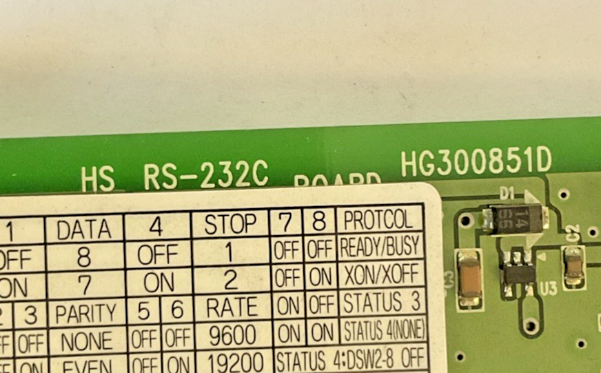 SATO HS RS-232C CONTROL BOARD PCB-REV1.3 57.6KBPS
