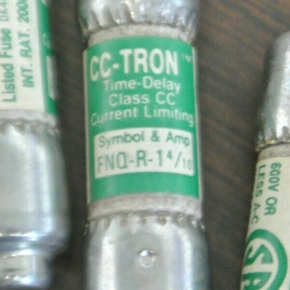 LOT of 4 / BUSS FNQ-R-1-4/10 TIME-DELAY FUSE / 1-4/10A / 600V