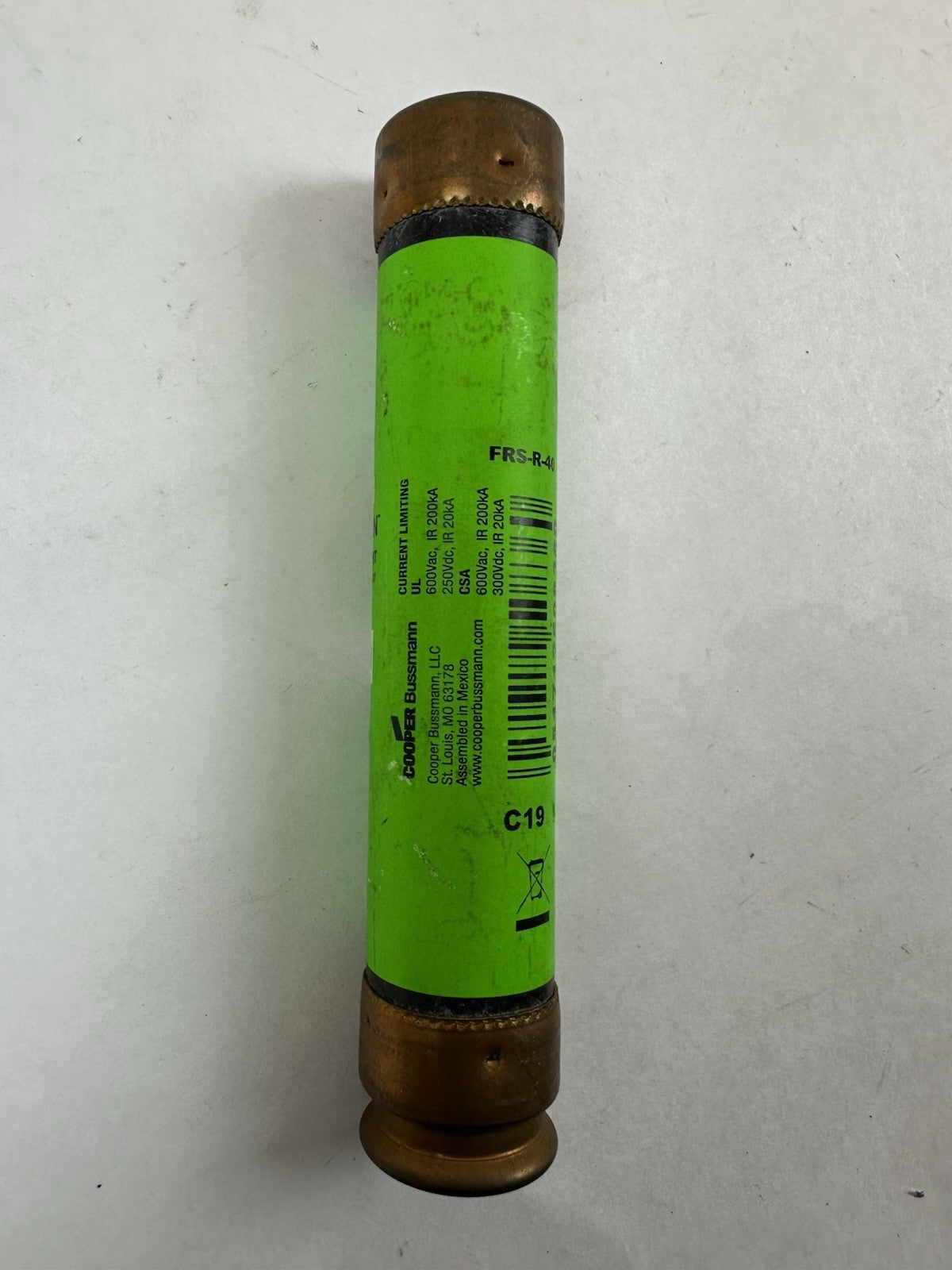 COOPER BUSSMANN FRS-R-40 FUSETRON FUSE 40A 600VAC/250VDC CLASS RK5 TIME LOT OF 3