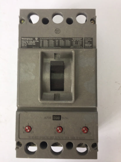 WESTINGHOUSE HKA3225F CIRCUIT BREAKER 600VAC 225A 3 POLE TRIP UNIT 200A