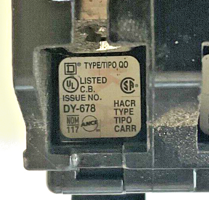 SQUARE D QO250 CIRCUIT BREAKER 50A 2POLE 10KA 120/240VAC
