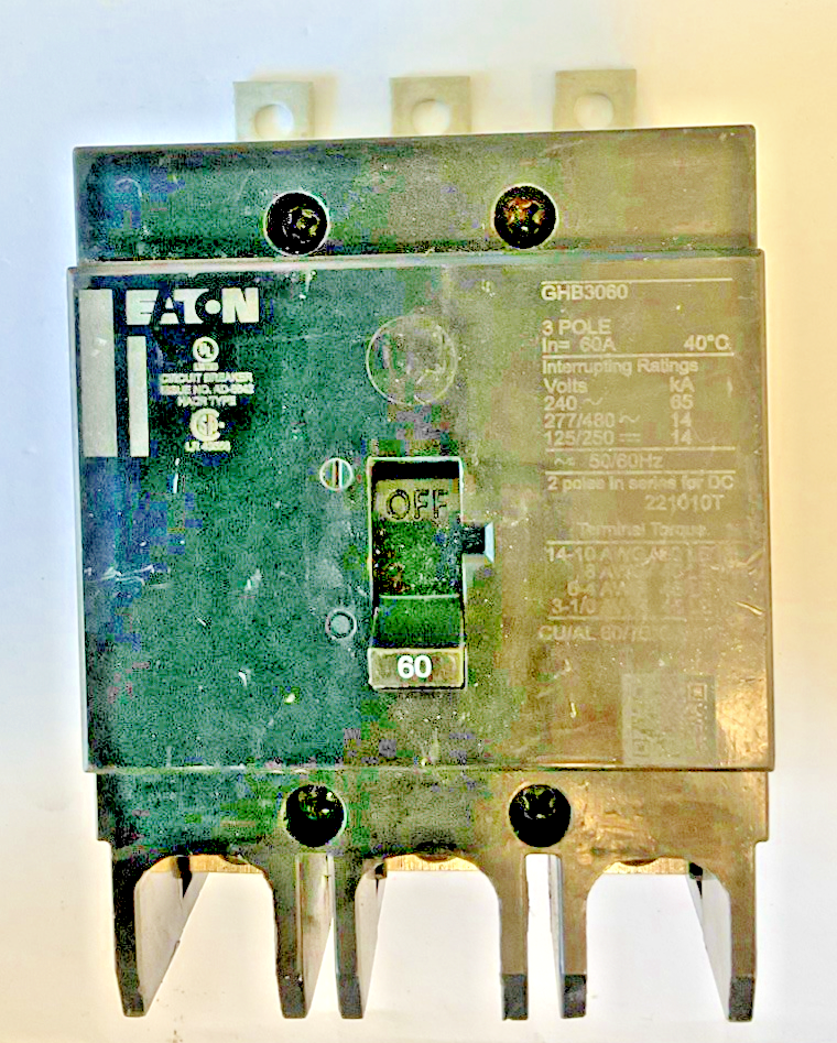 EATON GHB3060 CIRCUIT BREAKER 3POLE 60A 50/60HZ 240VAC