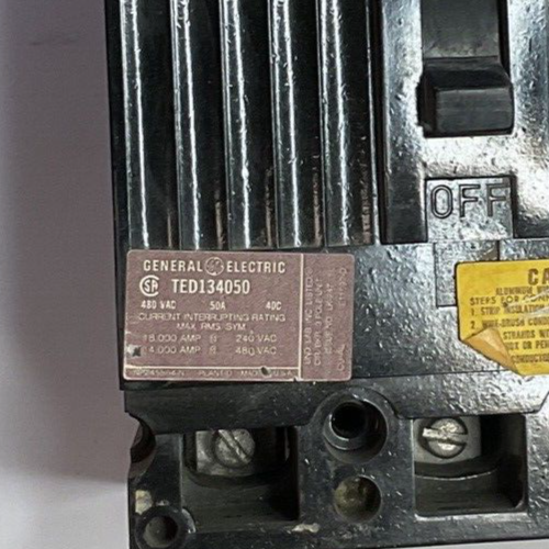 GENERAL ELECTRIC TED134050 CIRCUIT BREAKER 50A 480VAC
