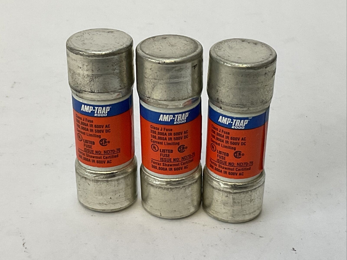 FERRAZ SHAWMUT AJT4 AMP-TRAP 2000 4A 600VAC DUAL ELEMENT TIME DELAY (LOT OF 3)