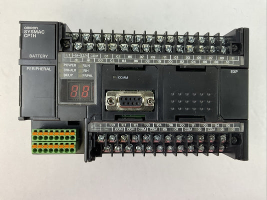 OMRON CP1H-XA40DR-A PROGRAMMABLE CONTROLLER VER 1.2 SOURCE 100-240VAC OUT 24VDC