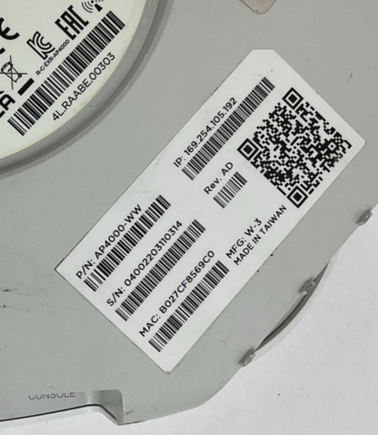 EXTREME NETWORKS AP4000-WW WIRELESS ACCESS POINT 55VDC 0.6A