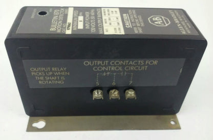 ALLEN BRADLEY 979062, MOTION DETECTOR, 5 RPM MINIMUM SPEED ,120V 50/60HZ 10A