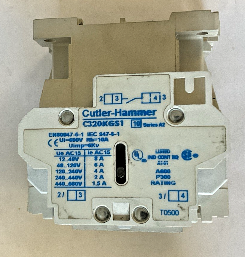CUTLER HAMMER CE15DNS3AB CONTACTOR SIZE D 110/120V 50/60HZ 18AMP SER.B1
